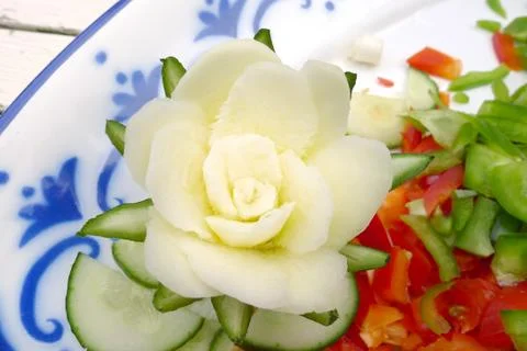 Carved vegetables Stock Photos