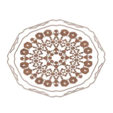 Carved wood pattern 3D rendering isolated on white. Stock Illustration