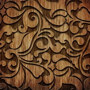 Carved wooden pattern Stock Illustration