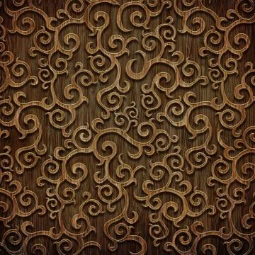 Carved wooden pattern Illustrazione stock