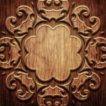 Carved wooden pattern Illustrazione stock