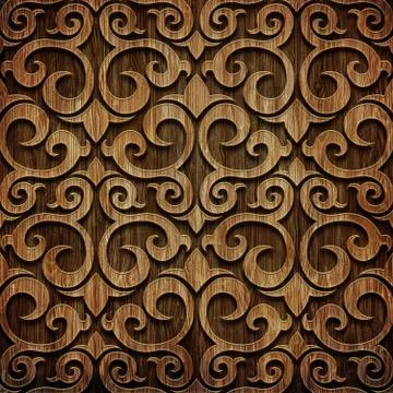 Carved wooden pattern Stock Illustration