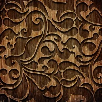 Carved wooden pattern Stock Illustration