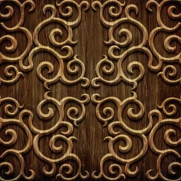 Carved wooden pattern Stock Illustration
