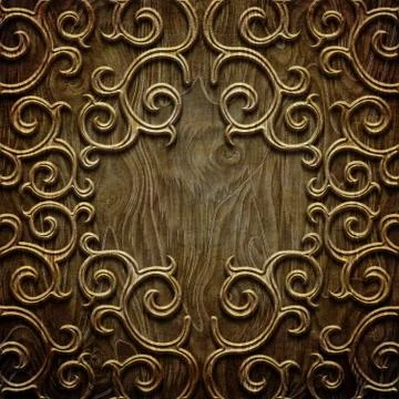 Carved wooden pattern Illustrazione stock