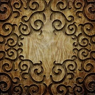 Carved wooden pattern Stock Illustration