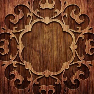 Carved wooden pattern Stock Illustration