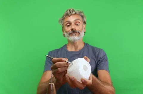 Carving alabaster stone Stock Photos
