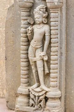 Carving of an Apsara at Abhaneri Stock Photos