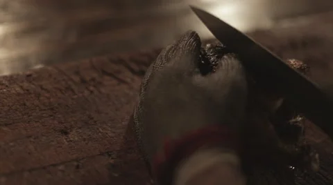 Carving BBQ Chicken Stock Footage 68978172