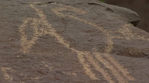 Carving of bird on rock Video stock 55570107