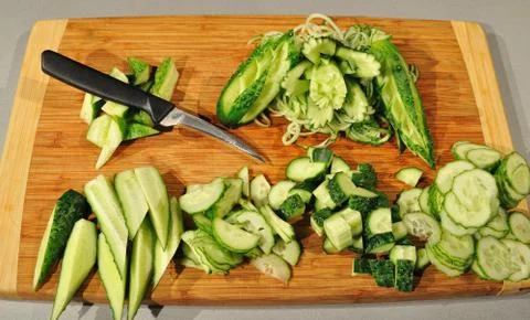 Carving cucumber Stock Photos