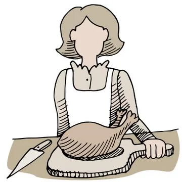 Carving poultry Stock Illustration