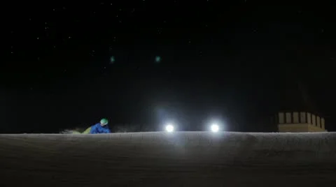 Carving slowmotion night. Stock Footage 10894293