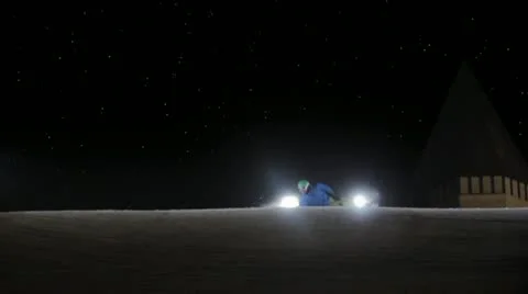 Carving slowmotion night. Stock Footage 10894296