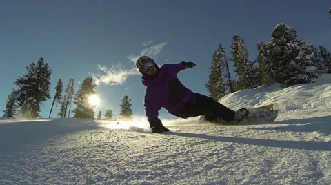 Carving snowboard. Vídeo Stock 37026095