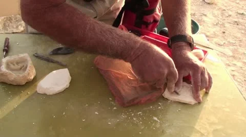 Carving in to Stone 2 Stock Footage 22101142