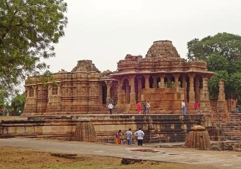 Carving at sun temple modhera gujarat Stock Photos
