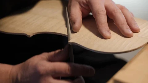 Carving a Violin / Making a Violin Stock Footage 108116148