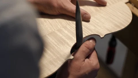 Carving a Violin / Making a Violin Stock Footage 108116189