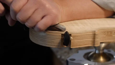 Carving a Violin / Making a Violin Stock Footage 108116254