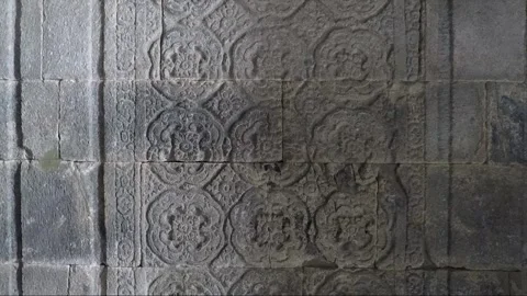 Carving on the wall inside Tower, Shiva Temple, Prambanan, Java, Indonesia Stock Footage 248444565
