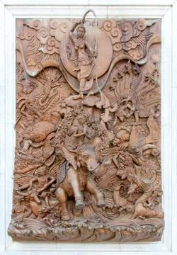 Carving wall Stock Photos