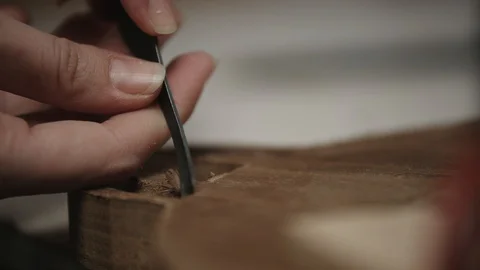 Carving Wood Stock Footage