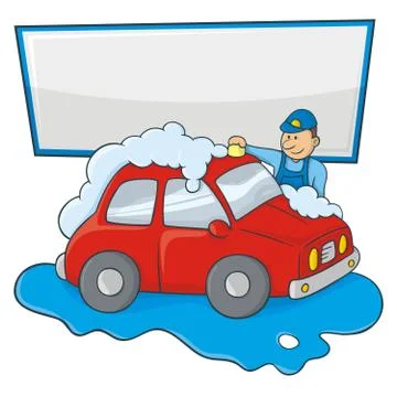 Carwash man Stock Illustration