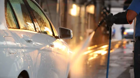 Carwash at Sunset Stock Footage 33400804