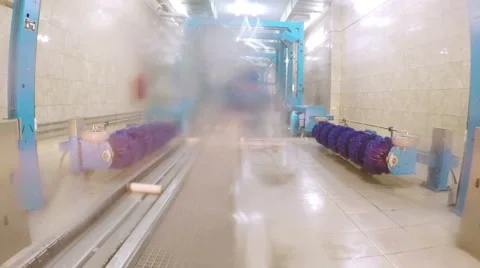 At carwash. View from inside of car moving on room Stock Footage 64560318