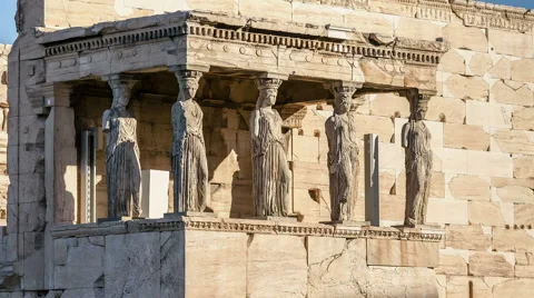 Caryatides Acropolis of Athens 스톡 동영상 58973249