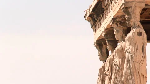 Caryatids statue in acropolis Stock-Footage 62894997