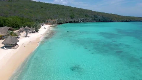 Cas Abou Beach Curacao on the caribbean island of Curacao, Playa Cas Abou in Stock-Footage 194748053