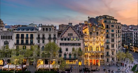 Casa Batilo Day to Night Transition Time Lapse Stock Footage 86734110