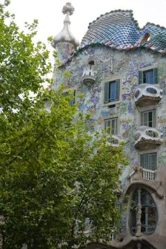 Casa Batllo, Gaudi, de costado Stock Photos