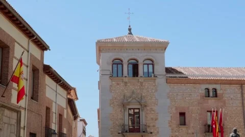Casa de Cisneros building front in Plaza de la Villa  in Madrid, Spain Stock Footage 288825154