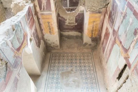 Casa del criptoportico(House of the Cryptoporticus) in the ancient roman site Stock Photos