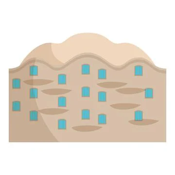 Casa mila building facade with wavy roofline and turquoise windows Ilustración de archivo