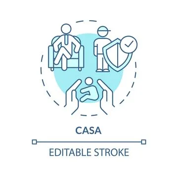 CASA soft blue concept icon Stock Illustration