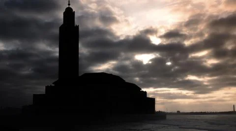 Casablanca  with The Hassan II Mosque. It is the largest mosque in Africa Stock Photos