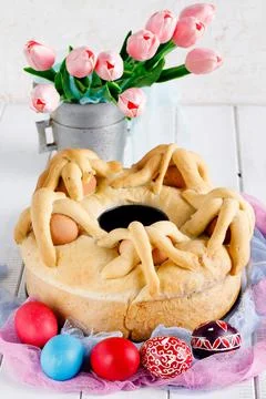 Casatiello Easter bread Stock Photos