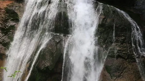 Cascada de la Cueva waterfall in Ordesa valley Pyrenees Stock Footage 41647574