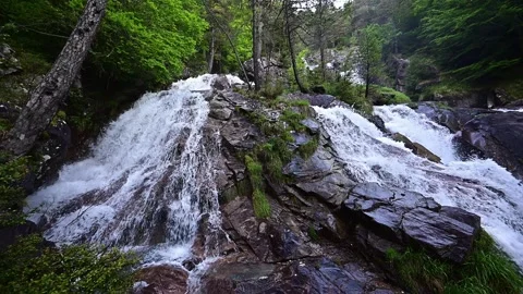 Cascada de la Larri in Ordesa National Park in the Spanish Pyrenees Stock Footage 295384939