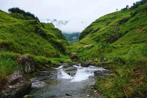 Cascade along the Ha Giang Loop Stock Photos