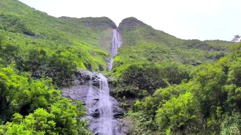 Cascade Blanche, impressive waterfall , la Reunion Stock Footage 330253685
