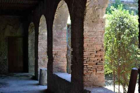 Cascade of brick arches Stock Photos