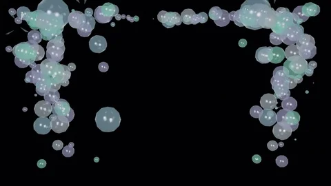 Cascade of bubbles forming a frame - 3d looping animation. Stock Footage 81982537