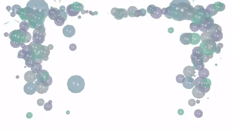 Cascade of bubbles forming a frame - 3d looping animation. Stock Footage 81985156