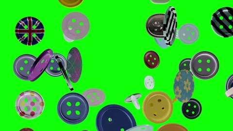 A cascade of buttons tumble onto the screen Stock Footage 74945006